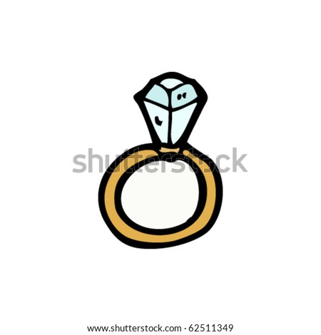 stock vector diamond ring cartoon
