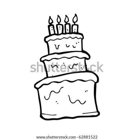 Cartoon Birthday Cake on Huge Heavy Birthday Cake Cartoon Stock Vector 62881522   Shutterstock