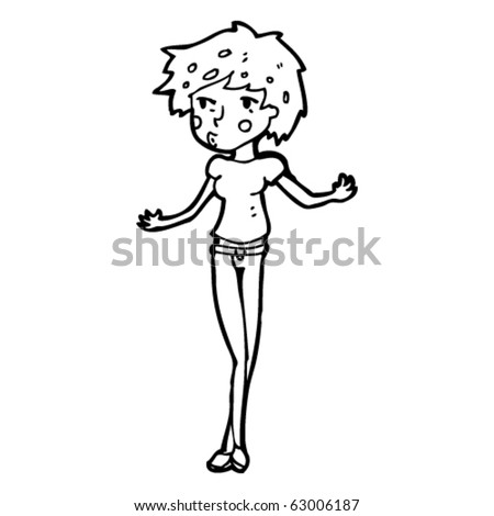cartoon skinny person