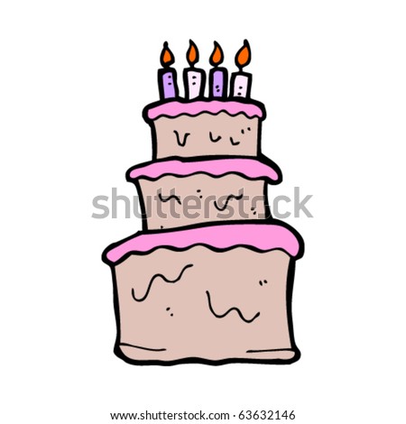 Cartoon Birthday Cake on Huge Birthday Cake Cartoon Stock Vector 63632146   Shutterstock