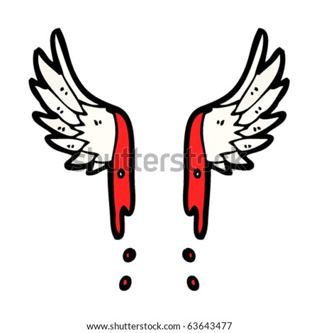 stock vector blood dripping angel wings drawing