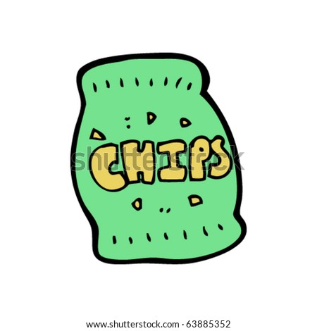Potato Chips Cartoon Stock Vector Illustration 63885352 : Shutterstock