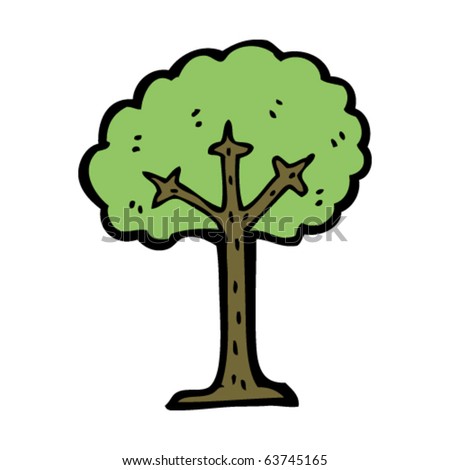 Ficus Bonsai Tree on Tree Roots Cartoon