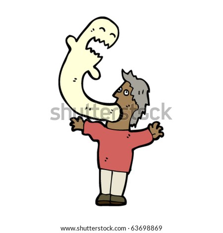 Ghost Coming Out Of Man Cartoon Stock Vector Illustration 63698869