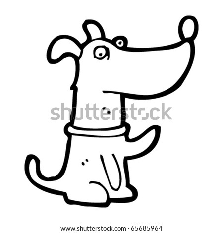 stock vector : dog waving goodbye cartoon