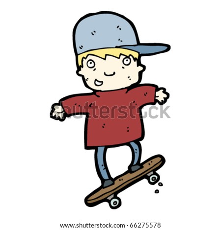 stock vector skateboarding kid cartoon
