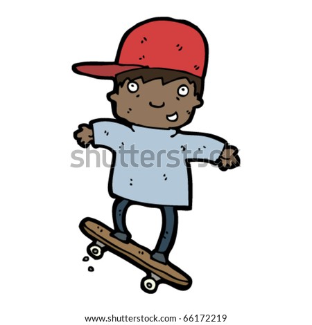 stock vector boy on skateboard cartoon