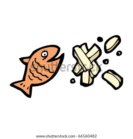 cartoon fish and chips. stock vector : fish and chips