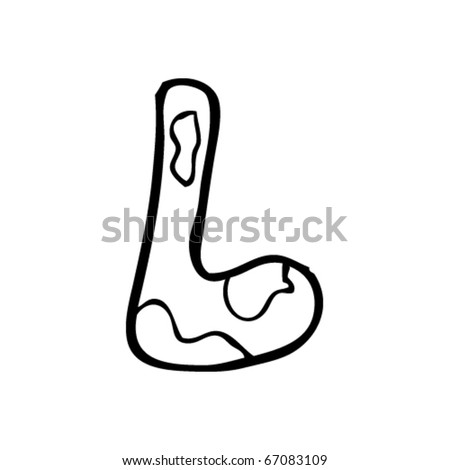 Child'S Drawing Of The Letter L Stock Vector Illustration 67083109