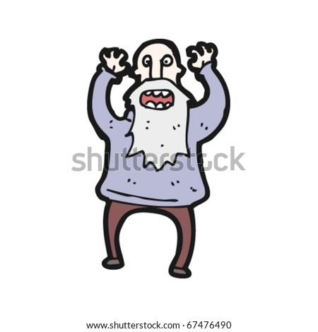 stock vector crazy old man cartoon Save to a lightbox Please Login