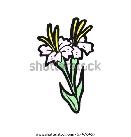 Pink Lily Cartoon Stock Vector Illustration 67476457 : Shutterstock