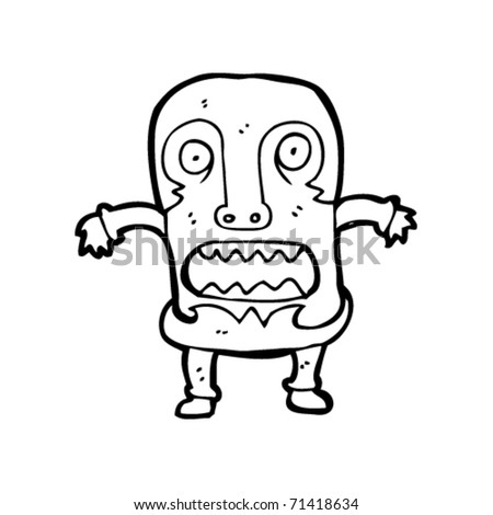 stock vector tribal mask man cartoon