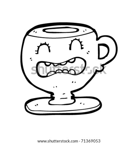 Upset Man Cartoon. stock vector : upset tea cup