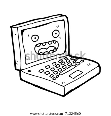 Laptop Cartoon Stock Vector Illustration 71324560 : Shutterstock