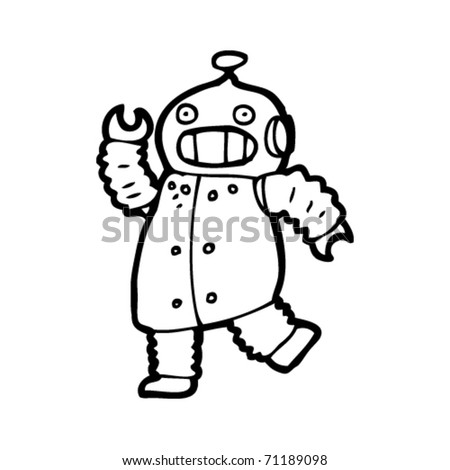 stock vector dancing robot cartoon