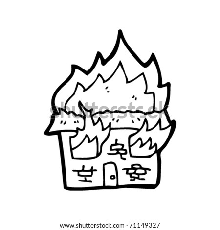 cartoon houses on fire. stock vector : house on fire