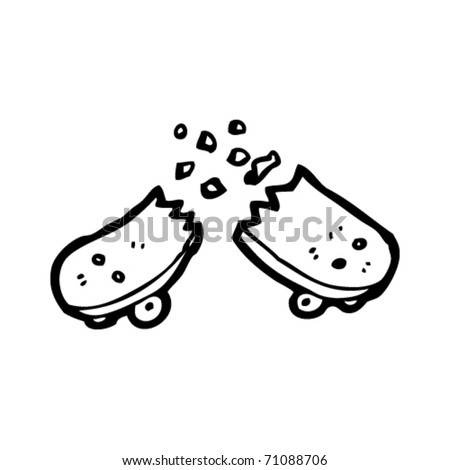 stock vector broken skateboard cartoon