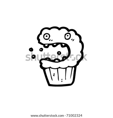 stock vector screaming cupcake cartoon
