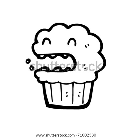 stock vector talking cupcake cartoon