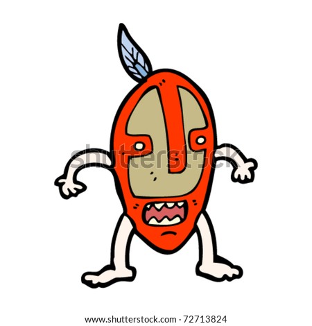 stock vector tribal mask cartoon