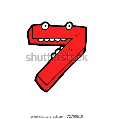 Cartoon Number 7 Stock Vector Illustration 72700510 : Shutterstock