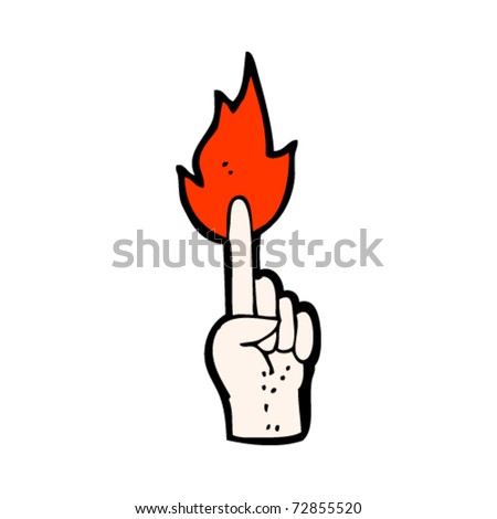 finger flame tattoo