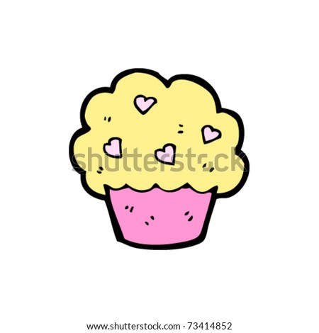 colorful cupcakes cartoon. hearts cupcake cartoon