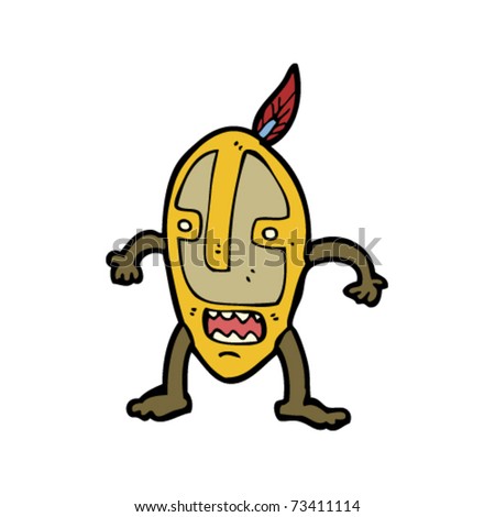 stock vector tribal shaman mask cartoon
