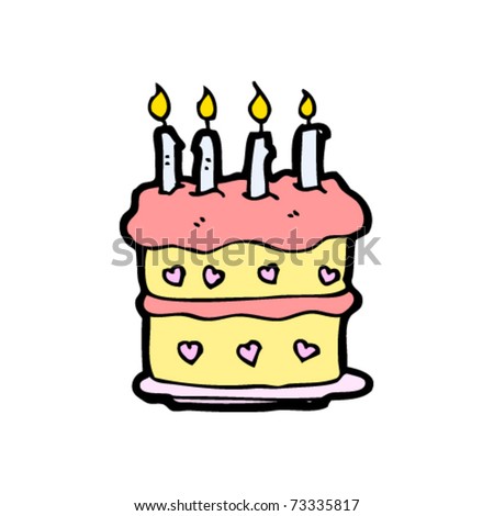 Free Vector Birthday Card on Birthday Cake Cartoon Stock Vector 73335817   Shutterstock