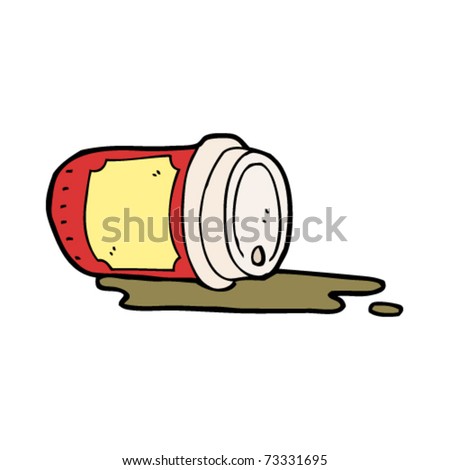 Spilled Coffee Cup Cartoon Stock Vector Illustration 73331695