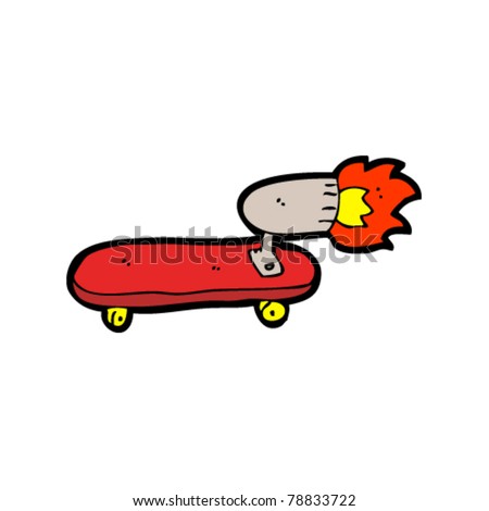 stock vector rocket powered skateboard cartoon