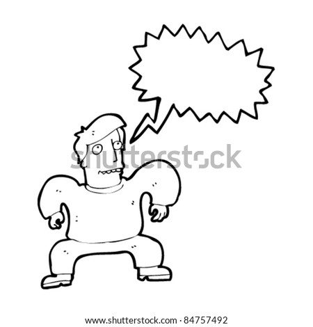 cartoon person squatting