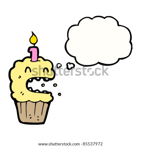 Birthday Party Places on Birthday Cartoon Cupcake Character Stock Vector 85537972