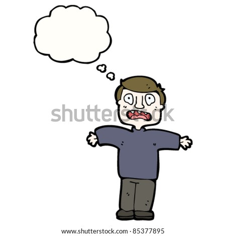 cartoon worried man