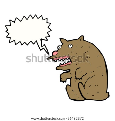 Cartoon Roaring Bear Sitting Down Stock Vector Illustration 86492872