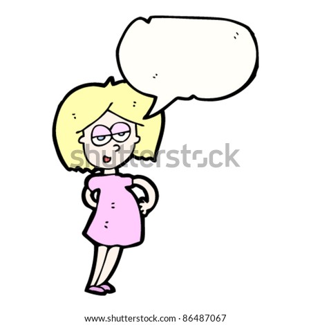 Cartoon Pregnant Girl Holding Her Belly Stock Vector 86487067