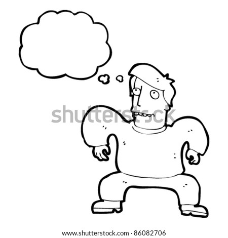 cartoon person squatting