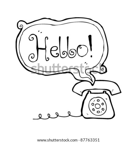 Voice Coming From Retro Telephone With Speech Bubble Cartoon Stock