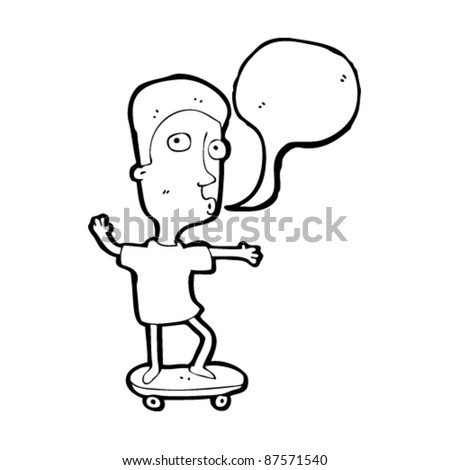 stock vector boy on skateboard cartoon