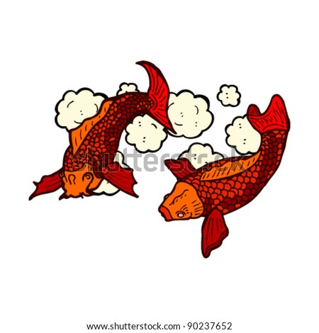 stock vector japanese fish tattoo illustration