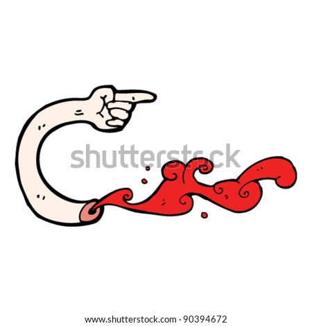 Pointing Cartoon Arm Squirting Blood Stock Vector Illustration 90394672