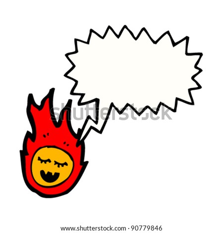 Happy Fireball Cartoon Character Stock Vector Illustration 90779846