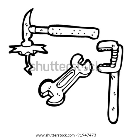 Tools Cartoon Stock Vector Illustration 91947473 : Shutterstock