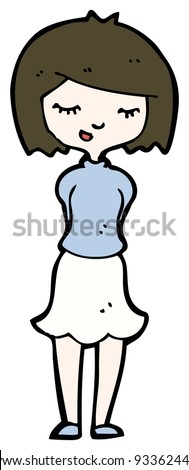 cartoon shy girl