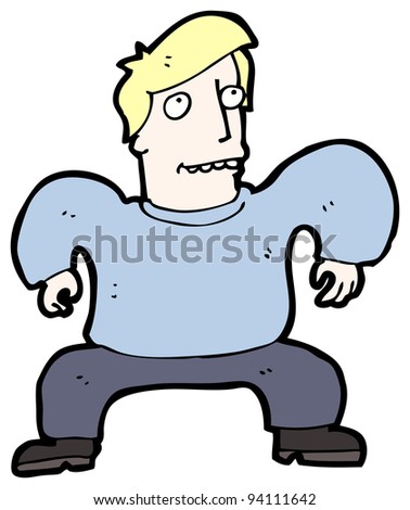 cartoon person squatting