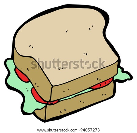 Sandwich Cartoon (Raster Version) Stock Photo 94057273 : Shutterstock