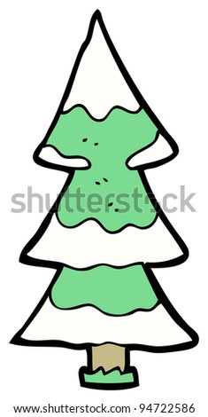 Snowy Tree Cartoon Stock Photo 94722586 : Shutterstock