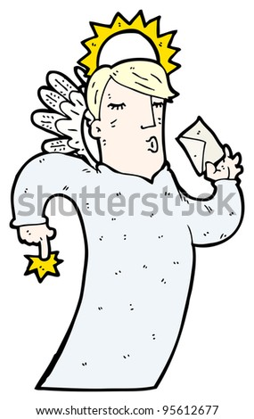 cartoon angel with letter