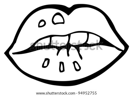 Biting Lip Cartoon Stock Photo 94952755 : Shutterstock