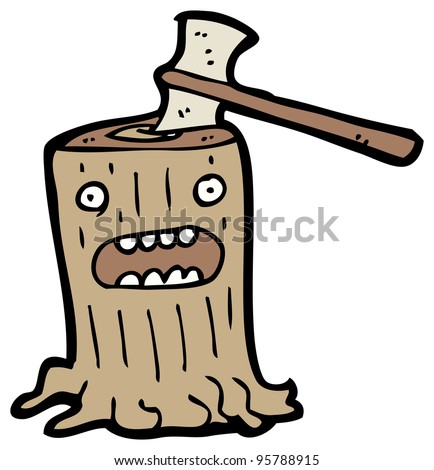 Cartoon Tree Stump (Raster Version) Stock Photo 95788915 : Shutterstock